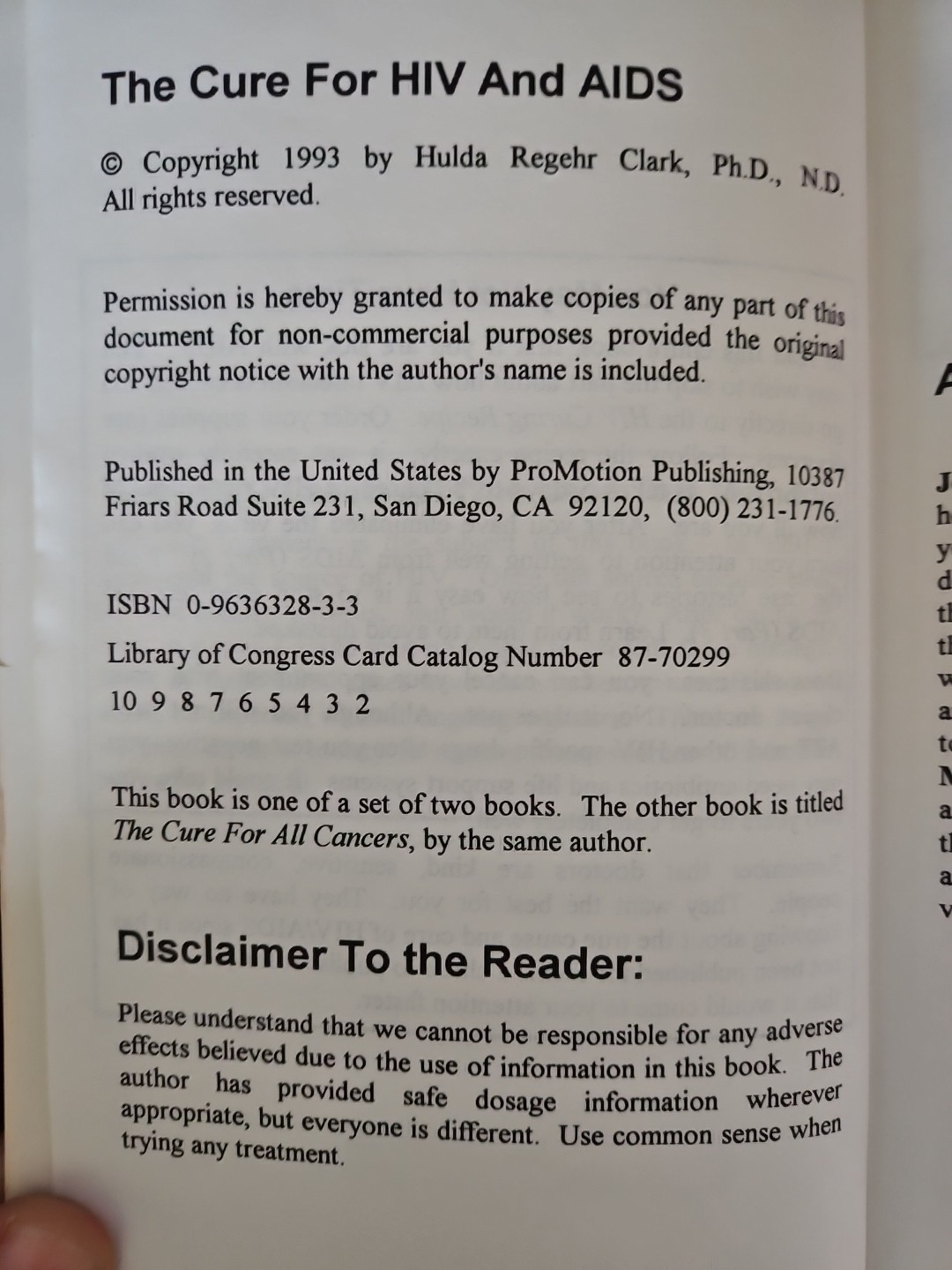 Cure for HIV and Aids : With over 75 Case Histories by Hulda Regehr Clark (1993,