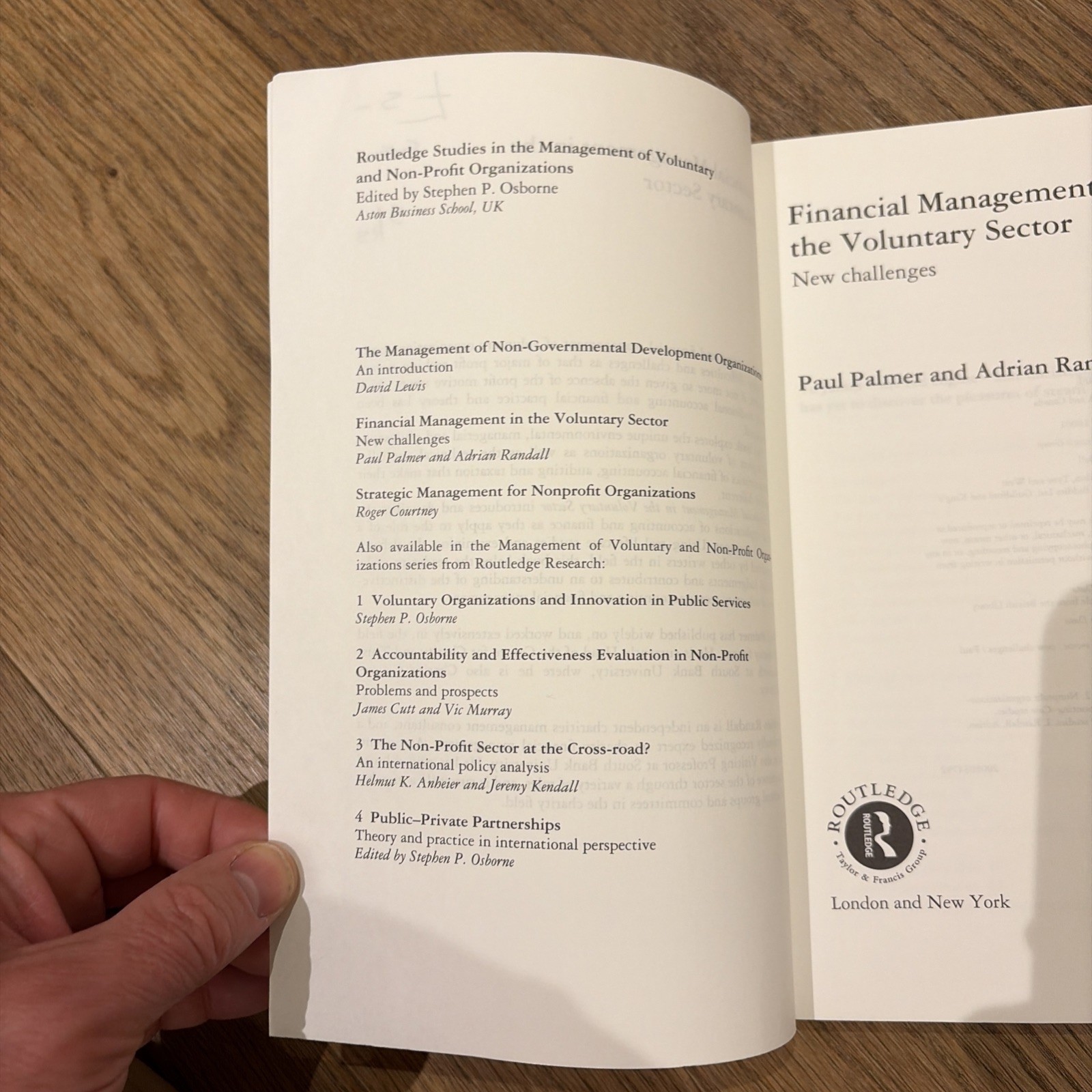 Financial Management in the Voluntary Sector: A, Palmer Paperback..