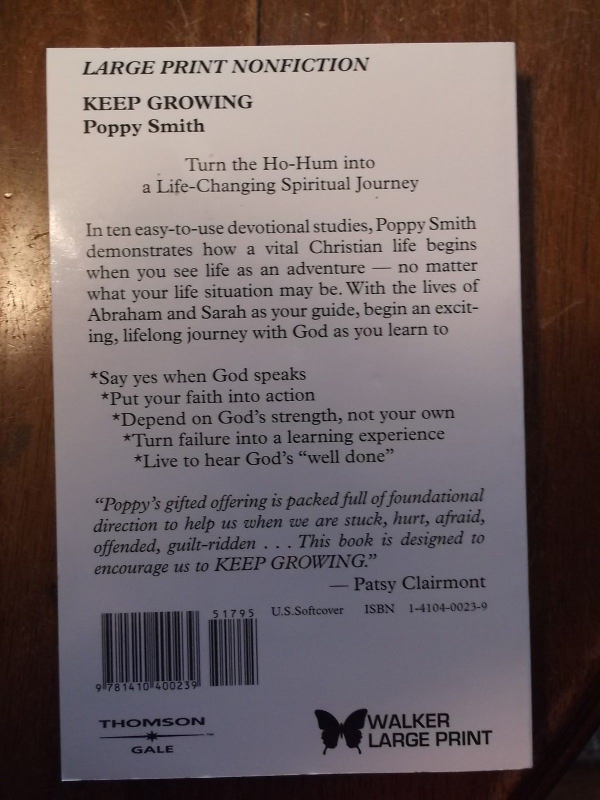 Keep Growing by Poppy Smith (2002, Board Book / Paperback, Large Type)