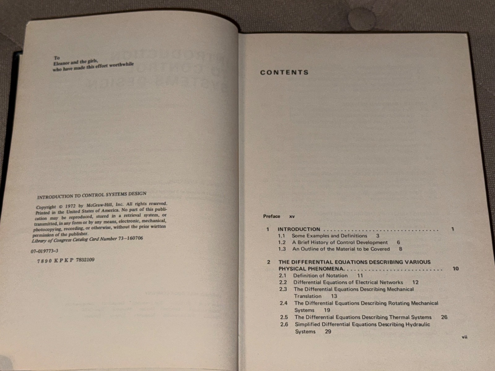 ELECTRICAL & ELECTRONIC ENGINEERING SERIES INTRODUCTION TO CONTROL SYSTEMS BOOK